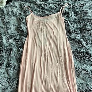 Baby Pink Strappy MIDI Dress